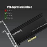 GLOTRENDS PA18 M.2 NVMe to PCIe 5.0 X4 Adapter for M.2 NVMe SSD, Extra Large Aluminum Heatsink, Regular and Low-Profile Bracket (Black)