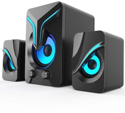 High Performan Computer Speaker, Mini PC Speakers with Subwoofer, 2.1 Desktop Speaker with RGB Lights, USB Powered, Stereo Sound, Gaming Speaker with