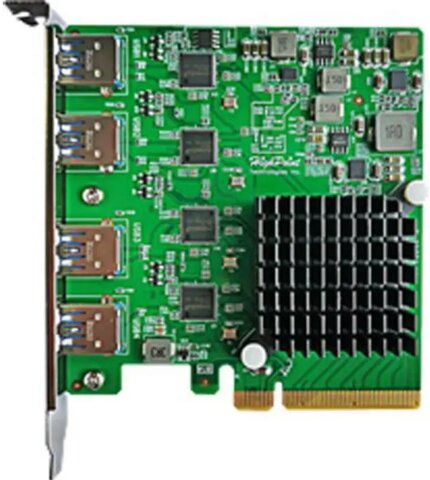 HighPoint RocketU 1244A PCIe 3.0 x8 4x 10GB/s Port USB 3.2 Controller