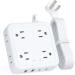 HOPOW Flat Plug Power Strip with 15W USB C Port, 5 Ft Ultra Thin Extension Cord with 8 Outlets & 4 USBs, 1440 Joules Surge Protector, Power Delivery High-Speed Charging Station...