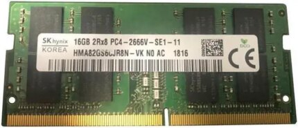 Hynix 16GB DDR4 2666 CL19 1.2V Memory Module HMA82GS6CJR8N-VK