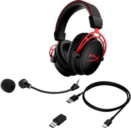 HyperX Cloud Alpha Wireless - Gaming Headset for PC, 300-hour battery life, DTS Headphone X Spatial Audio, Memory foam, Dual Chamber Drivers,