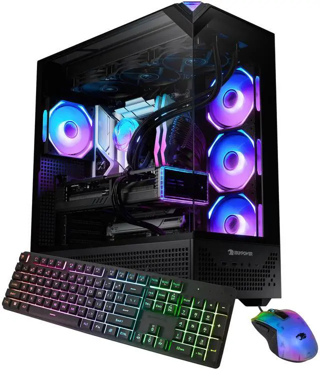 iBUYPOWER Element 9 Pro Black Gaming PC Desktop - Intel Core Ultra 7 265KF - NVIDIA GeForce RTX 5070Ti 16GB - 32GB DDR5 RGB - 2TB NVMe SSD -
