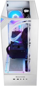 iBUYPOWER Element 9 White Gaming PC Desktop - AMD Ryzen 7 7800X3D - NVIDIA GeForce RTX 5070Ti 16GB - 32GB DDR5 RGB - 1TB NVMe SSD - EWA7N57T01