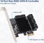 IO Crest 10 Port SATA III to PCIe 3.0 x1 NON-RAID Expansion Card SYPEX40167