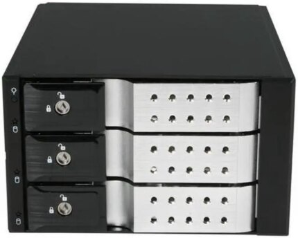 iStarUSA BPN-DE230SS-SILVER 2x5.25" to 3x3.5" SAS/SATA 6.0 Gb/s Trayless Hot-Swap Cage - OEM