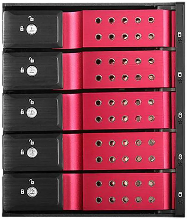 iStarUSA BPN-DE350HD-RED Trayless 3 x 5.25" to 5 x 3.5" 12Gb/s HDD Hot-swap Rack