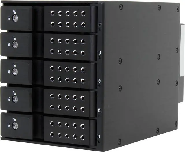 iStarUSA BPN-DE350SS-BLACK 3x5.25" to 5x3.5" SAS/SATA 6.0 Gb/s Trayless Hot-Swap Cage
