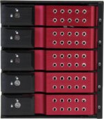 iStarUSA BPN-DE350SS-RED 3 x 5.25" to 5 x 3.5" SAS/SATA 6.0 Gb/s Trayless Hot-Swap Cage
