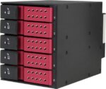 iStarUSA BPN-DE350SS-RED 3 x 5.25" to 5 x 3.5" SAS/SATA 6.0 Gb/s Trayless Hot-Swap Cage