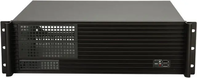 iStarUSA D-313SE-MATX Black 3U Rackmount Compact Industrial Chassis - Black Bezel