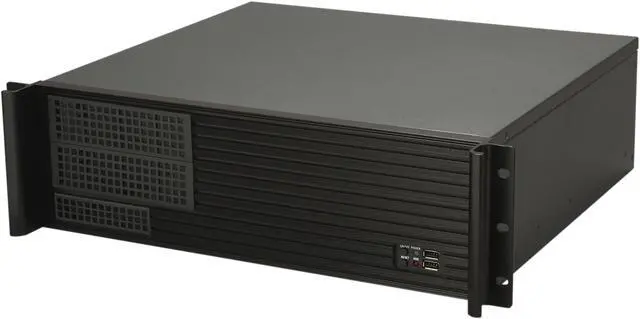 iStarUSA D-313SE-MATX Black 3U Rackmount Compact Industrial Chassis - Black Bezel