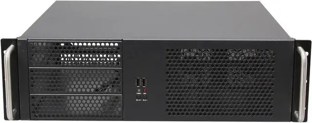 iStarUSA D-314-MATX Black 3U Rackmount Chassis ATX Power Supply Compatible