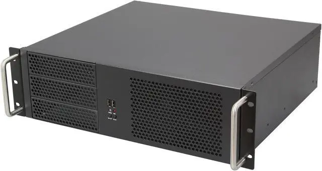 iStarUSA D-314-MATX Black 3U Rackmount Chassis ATX Power Supply Compatible