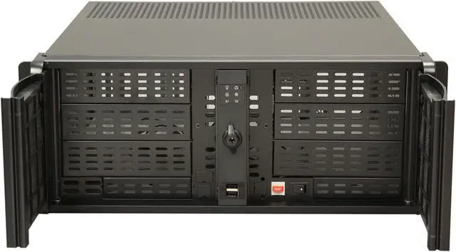 iStarUSA D-400-6-Black Black 4U Rackmount Compact Stylish Server Chassis