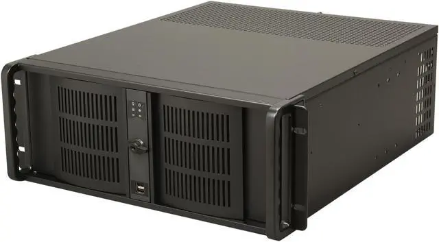 iStarUSA D-400-6-Black Black 4U Rackmount Compact Stylish Server Chassis