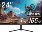 KTC 24 Inch FHD 165Hz Gaming Monitor, 1080P Fast IPS Frameless Computer Monitor with Adaptive Sync, Eye Care PC Gamer Monitor,HDMIx2, DisplayPort,