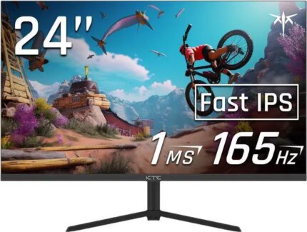 KTC 24 Inch FHD 165Hz Gaming Monitor, 1080P Fast IPS Frameless Computer Monitor with Adaptive Sync, Eye Care PC Gamer Monitor,HDMIx2, DisplayPort,