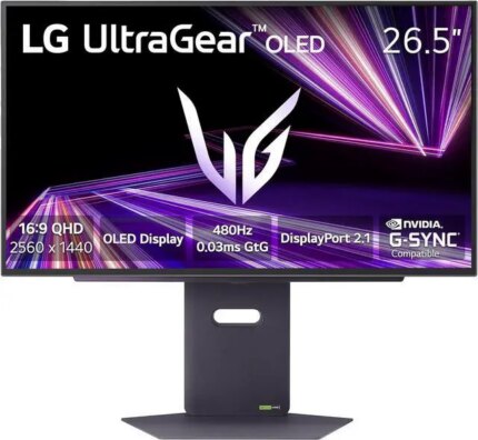 LG UltraGear 27" 480 Hz OLED QHD Gaming Monitor 0.03ms Nvidia G-Sync Compatible 2560 x 1440 (2K) DCI-P3 98.5% 27GX790A-B