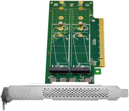 Linkreal PCIe X16 to 4 Port M.2 NVMe SSD Adapter-Low profile