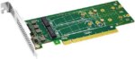 Linkreal PCIe X16 to 4 Port M.2 NVMe SSD Adapter-Low profile