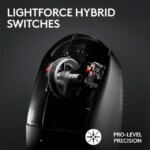 Logitech G PRO X SUPERLIGHT 2 Lightspeed Wireless Gaming Mouse, Lightweight, LIGHTFORCE Hybrid Switches, Hero 2 Sensor, 44,000 DPI, 5 Programmable