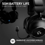 Logitech G PRO X2 LIGHTSPEED Wireless Gaming Headset, Detachable Boom Mic, 50mm Graphene Drivers, DTS:X Headphone 2.0—7.1 Surround,