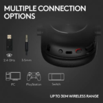 Logitech G PRO X2 LIGHTSPEED Wireless Gaming Headset, Detachable Boom Mic, 50mm Graphene Drivers, DTS:X Headphone 2.0—7.1 Surround,