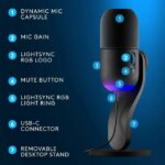 Logitech G Yeti GX Dynamic RGB Gaming Microphone with LIGHTSYNC, USB Mic for Streaming, Supercardioid, USB Plug and Play for PC/Mac - Black