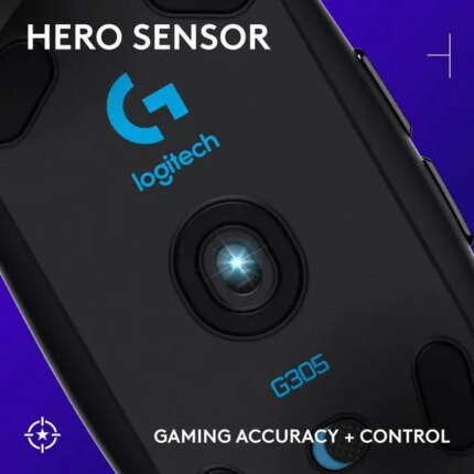 Logitech G305 LIGHTSPEED Wireless Gaming Mouse, Hero 12K Sensor, 12,000 DPI, Lightweight, 6 Programmable Buttons, 250h Battery Life, On-Board Memory,