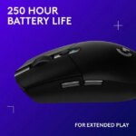 Logitech G305 LIGHTSPEED Wireless Gaming Mouse, Hero 12K Sensor, 12,000 DPI, Lightweight, 6 Programmable Buttons, 250h Battery Life, On-Board Memory,