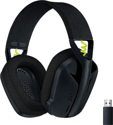 Logitech G435 LIGHTSPEED and Bluetooth Wireless Gaming Headset - Lightweight over-ear headphones, built-in mics, 18h battery, compatible with Dolby