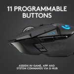 Logitech G502 Lightspeed Wireless Gaming Mouse with Hero 25K Sensor, PowerPlay Compatible, Tunable Weights and Lightsync RGB - Black