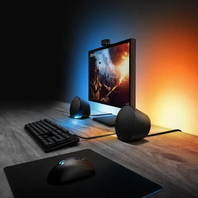 Logitech G560 PC Gaming Speaker System with 7.1 DTS:X Ultra Surround Sound, Game based LIGHTSYNC RGB, Two Speakers and Subwoofer, Immersive Gaming