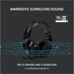 Logitech G733 Lightspeed Wireless Gaming Headset with Suspension Headband, Lightsync RGB, Blue VO!CE mic technology and PRO-G audio drivers - Black