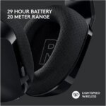 Logitech G733 Lightspeed Wireless Gaming Headset with Suspension Headband, Lightsync RGB, Blue VO!CE mic technology and PRO-G audio drivers - Black