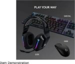 Logitech G733 Lightspeed Wireless Gaming Headset with Suspension Headband, Lightsync RGB, Blue VO!CE mic technology and PRO-G audio drivers - Black