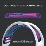 Logitech G733 LIGHTSPEED Wireless Gaming Headset with suspension headband, LIGHTSYNC RGB, Blue VO!CE mic technology and PRO-G audio drivers - White