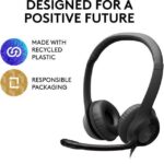 Logitech H390 Wired Headset, Stereo Headphones with Noise-Cancelling Microphone, USB, In-Line Controls, PC/Mac/Laptop - Black
