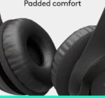 Logitech H390 Wired Headset, Stereo Headphones with Noise-Cancelling Microphone, USB, In-Line Controls, PC/Mac/Laptop - Black