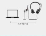 Logitech H390 Wired Headset, Stereo Headphones with Noise-Cancelling Microphone, USB, In-Line Controls, PC/Mac/Laptop - Black