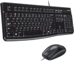 Logitech MK120 Wired Keyboard and Mouse Combo for Windows, Optical Wired Mouse, Full-Size Keyboard, USB Plug-and-Play, Compatible with PC, Laptop -