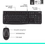 Logitech MK120 Wired Keyboard and Mouse Combo for Windows, Optical Wired Mouse, Full-Size Keyboard, USB Plug-and-Play, Compatible with PC, Laptop -
