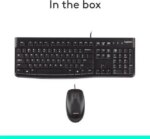Logitech MK120 Wired Keyboard and Mouse Combo for Windows, Optical Wired Mouse, Full-Size Keyboard, USB Plug-and-Play, Compatible with PC, Laptop -