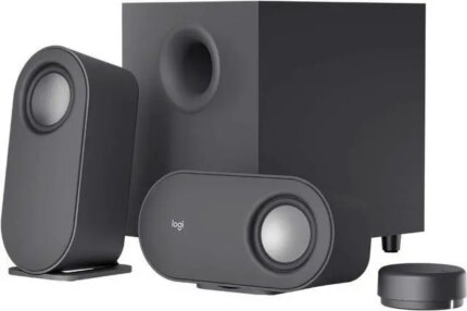 Logitech Z407 Bluetooth Computer Speakers with Subwoofer and Wireless Control, Immersive Sound, Premium Audio with Multiple Inputs, USB Speakers
