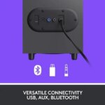 Logitech Z407 Bluetooth Computer Speakers with Subwoofer and Wireless Control, Immersive Sound, Premium Audio with Multiple Inputs, USB Speakers