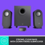 Logitech Z407 Bluetooth Computer Speakers with Subwoofer and Wireless Control, Immersive Sound, Premium Audio with Multiple Inputs, USB Speakers