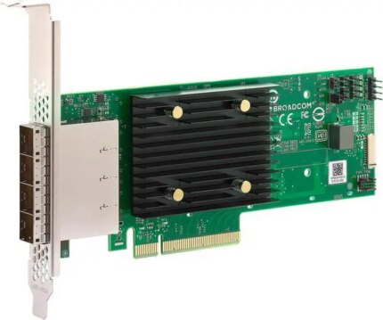 LSI 05-50075-00 x8 PCIe Gen 4.0 9500-16e 16-Port 12Gb/s SAS/NVMe PCIe 4.0 x8 Host Bus Adapter