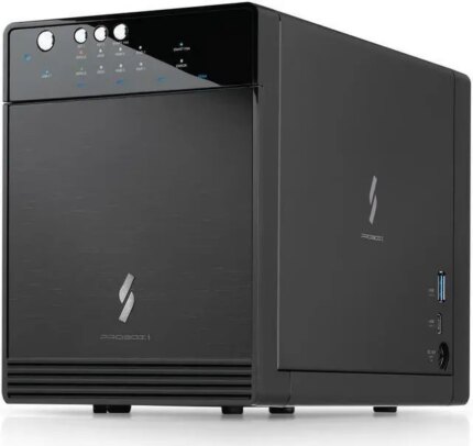 Mediasonic Raid 0 / 1 USB 3.2 Type C 4 Bay 3.5 SATA Hard Drive Enclosure with USB Hub Feature USB 3.2 Gen 2 10Gbps (HFR7-SU31CH)