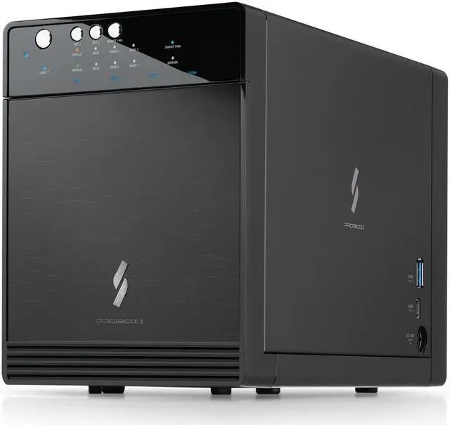 Mediasonic Raid 0 / 1 USB 3.2 Type C 4 Bay 3.5 SATA Hard Drive Enclosure with USB Hub Feature USB 3.2 Gen 2 10Gbps (HFR7-SU31CH)